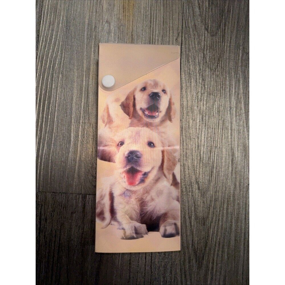 Inkology Lenticular Pencil Box Space Design Plastic Dog Puppy Snap Tray